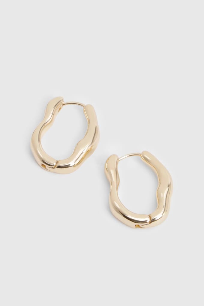 boohoo Dames Abstracte Gouden Creool Oorbellen