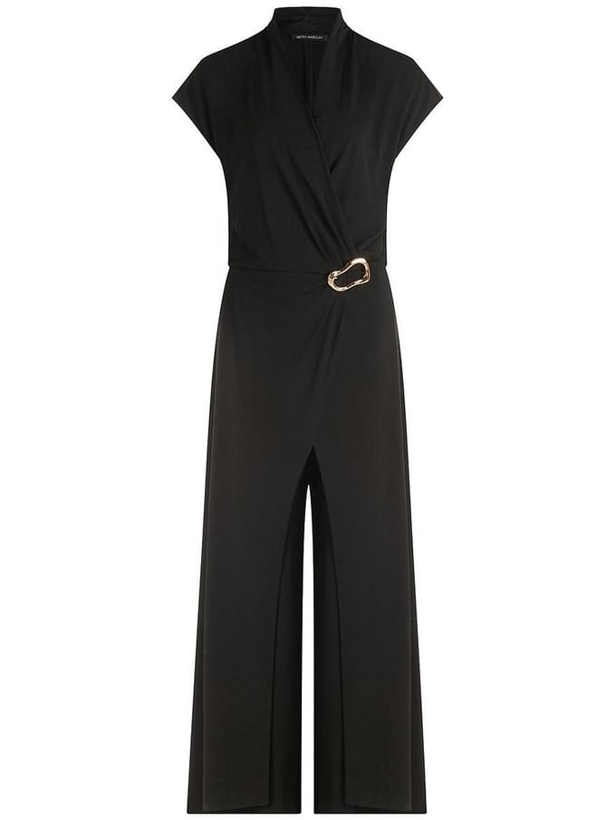 Enkellange jersey jumpsuit Van Betty Barclay zwart