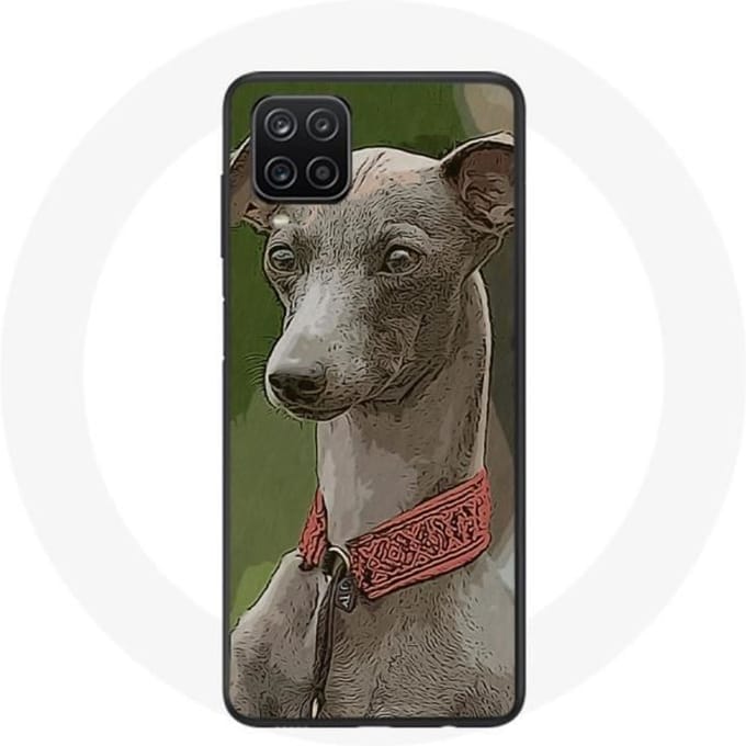 Samsung Galaxy A12 Hoesje Windhond Windhond grijs