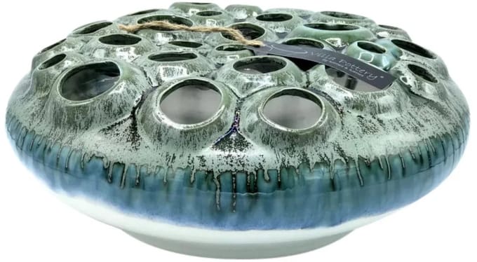 Groen Blauwe vaas Coral D34 x H15