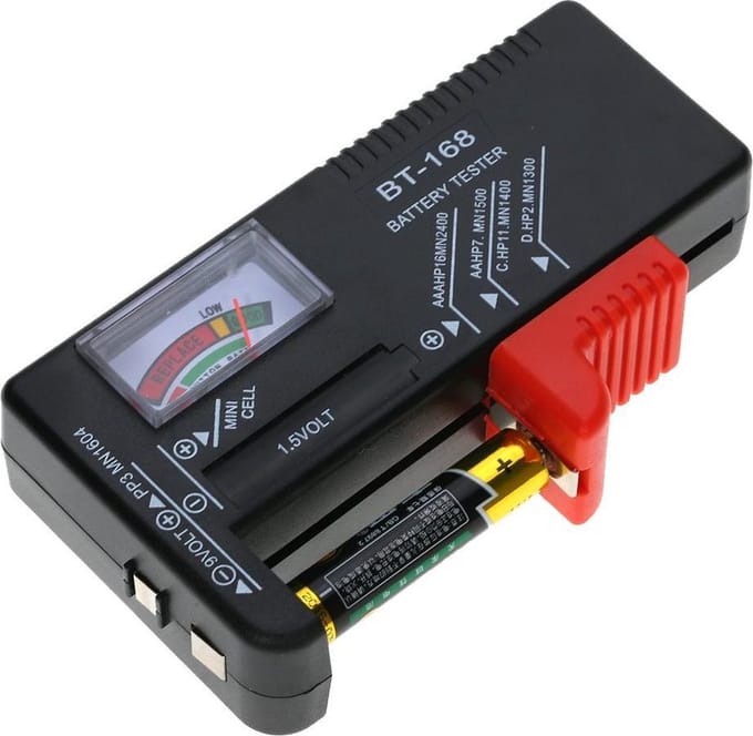 Batterijtester-analoog-met accu-indicator-batterijmeter-accutester-batterij-volt-meter