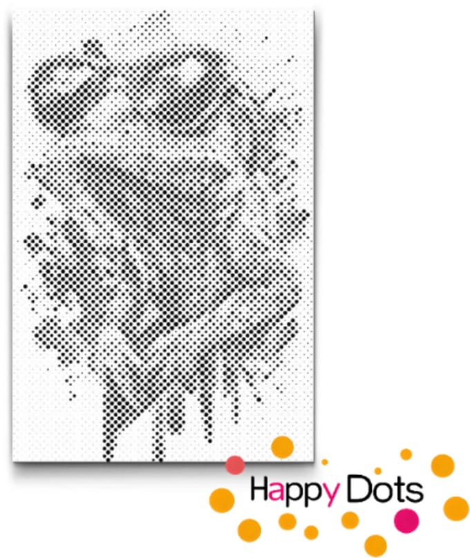 HappyDots DOT Painting Gekke dieren - Kameleon 40x60cm