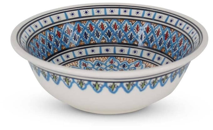 Safaary - Marokkaanse Kom Blauw-Wit-Ø 25 x 9cm
