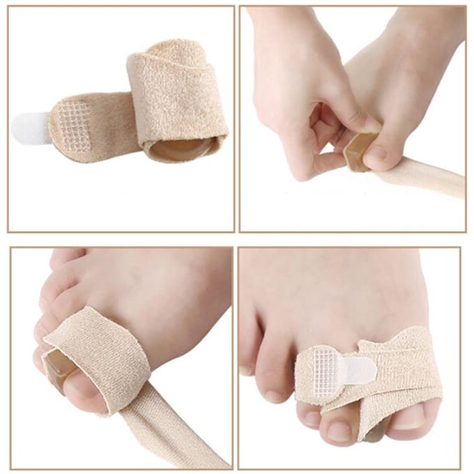 Hammer Toe Straightener Toe Wraps Splint to Realign Hammer Toe Overlapping Toe and Crooked Toes beige