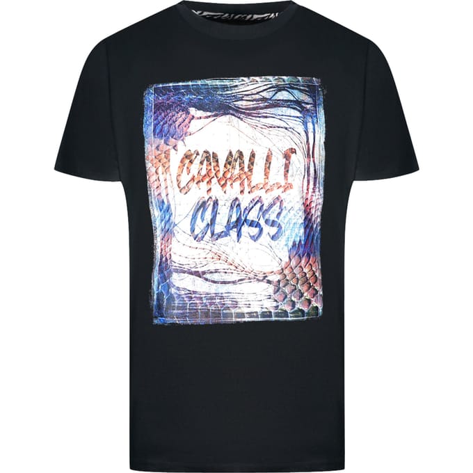 Cavalli Class Box Logo Zwarte T-Shirt