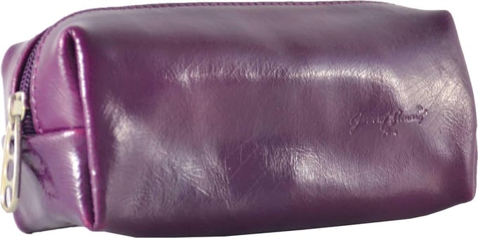 Gérard Brinard make-up boxje lak leer boxje aubergine - 1 rits