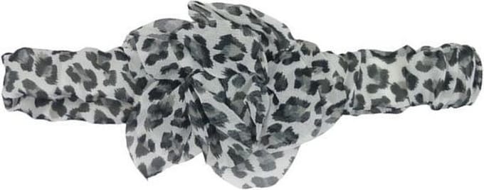 Haarsoires Haarband Bloem - Panterprint – Zwart Wit