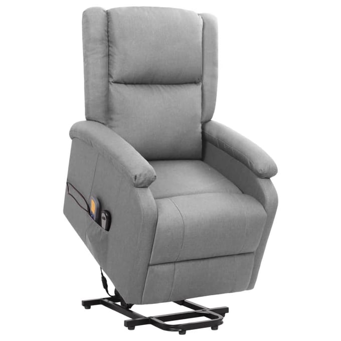 vidaXL - Sta-op-massagestoel - stof - lichtgrijs