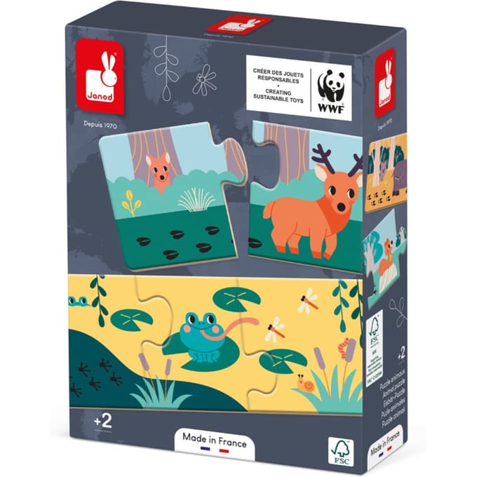 JANOD x WWF puzzel spoorzoeken 2 jr+ / 10 x 3 stks