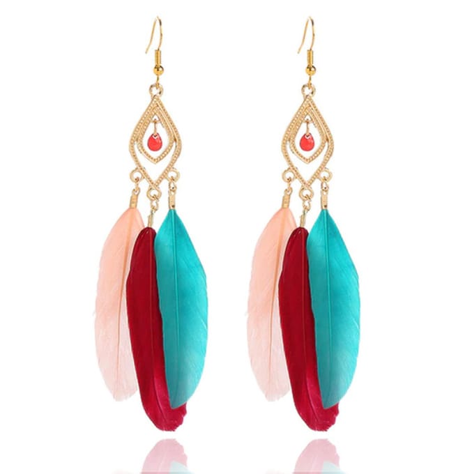 Deja Veer Oorbellen - Roze Rood Blauw