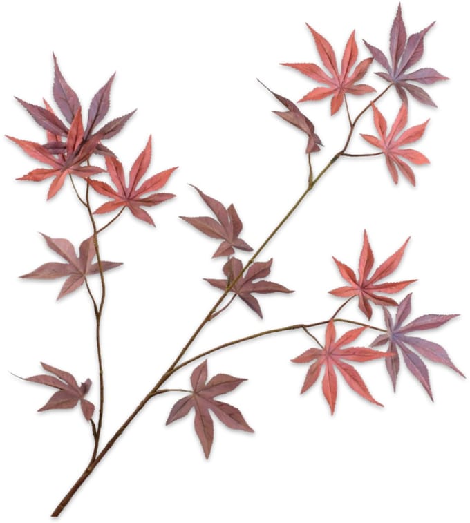 Silk-ka Kunstbloem-Zijde Bloemen Bladtak Rood-Bruin 96 cm