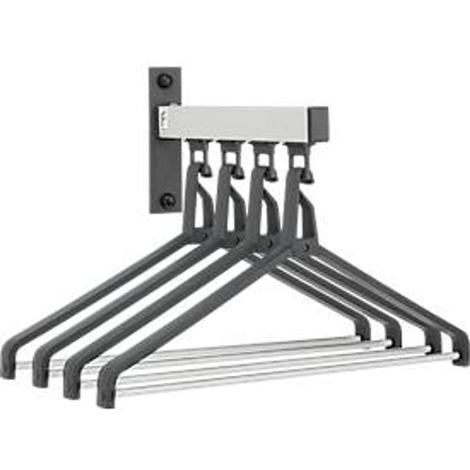 Wandkapstokelement, 4 kledinghangers