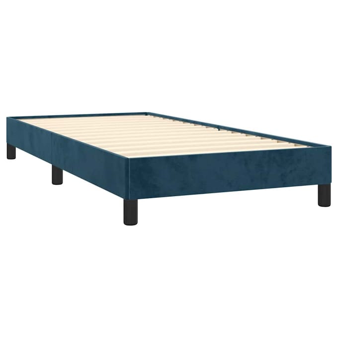 vidaXL - Bedframe - zonder - matras - 90x200 - cm - fluweel - donkerblauw