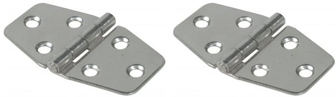 Scharnier 40 x 70 mm roestvrij staal - 1 paar - 2 stuks