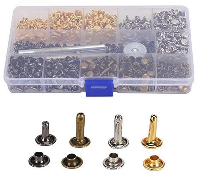 480 Sets Dubbele Dop Klinknagels - Metalen Studs voor Leer en Ambachten