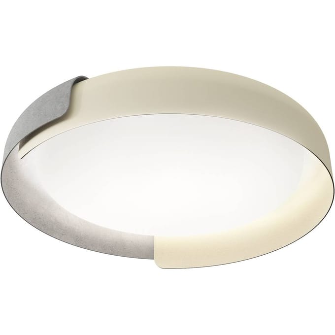 kdln LED plafondlamp Dala, zandwit/beton, Ø 58 cm, dimbaar