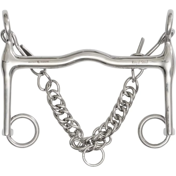Mors met 2 ringen voor paard in rubber HorseGuard