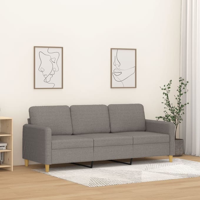 vidaXL - Driezitsbank - 180 - cm - stof - taupe