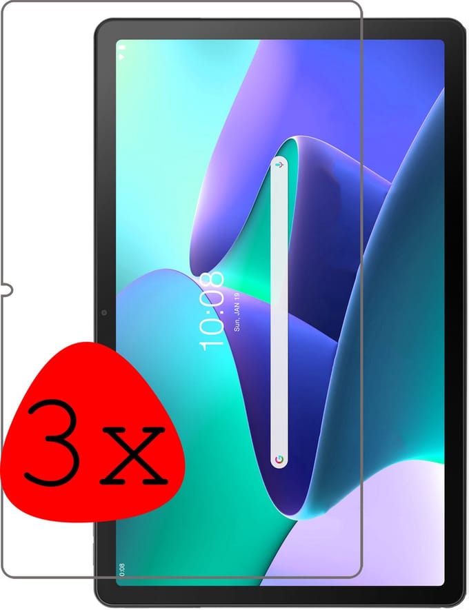 Screenprotector - 3 Stuks Geschikt voor Lenovo Tab M10 Plus (3e / 3rd Generatie) - Extra Sterk - Beschermglas - Gehard Glas - Tempered Glass - Screen Protector
