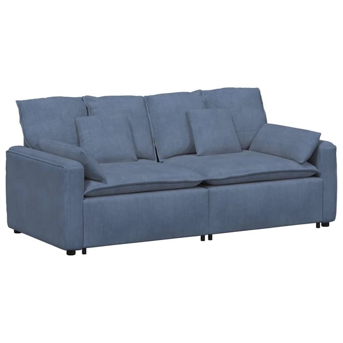 vidaXL Modulaire bank met kussens blauw