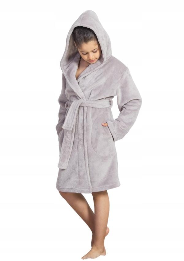 Robe de chambre enfant Soft Vienetta à capuche 7/8 122 gray