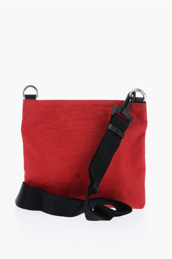 Nylon Sacoche met afneembare bandjes in zwart, rood