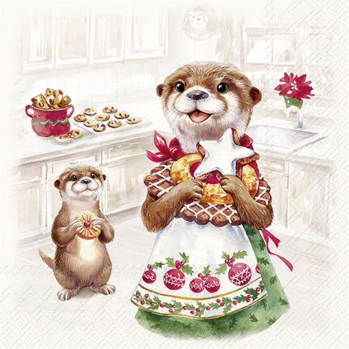 Servet "Otter Family Baked"