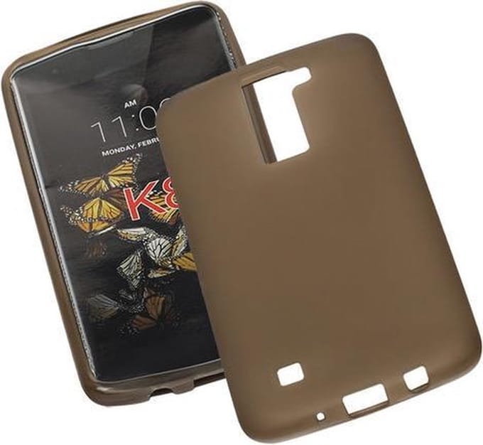 LG K8 TPU Back Cover Hoesje Transparant Grijs