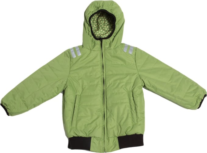 Ducksday - jas - winterjas - kinderen - omkeerbaar - unisex - Lime - 140/148