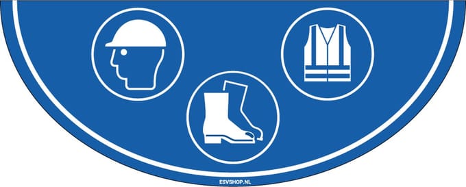 PBM dragen verplicht vloersticker - 750 x 300 mm