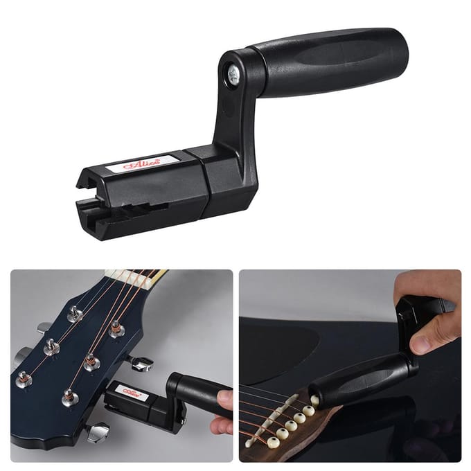 Alice A009CP Multifunctionele Gitaarsnaarpen Winder Brugpen Trekker black