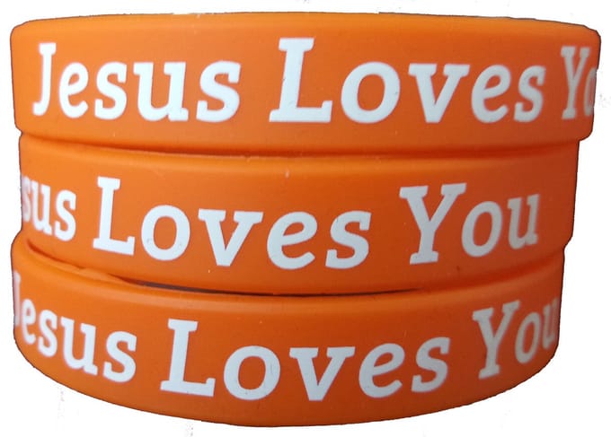 Siliconen Armband - Jesus Loves You - Oranje