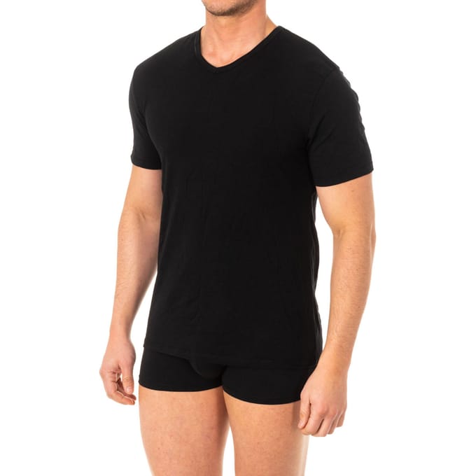Heren-T-shirt korte mouw V-hals A040X