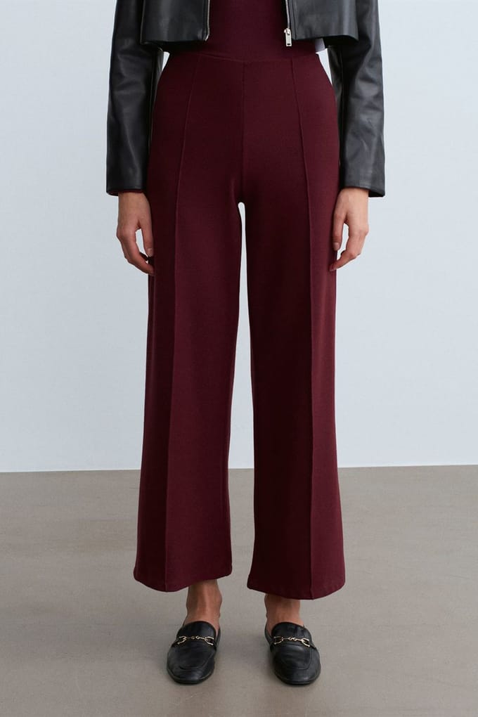 Vrouwen Wijde-Pijpen Gebreide Broek
