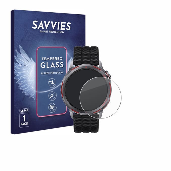 Savvies - Glas Screenprotector voor Huawei Watch GT Runner 2 - Gehard Beschermglas 9H