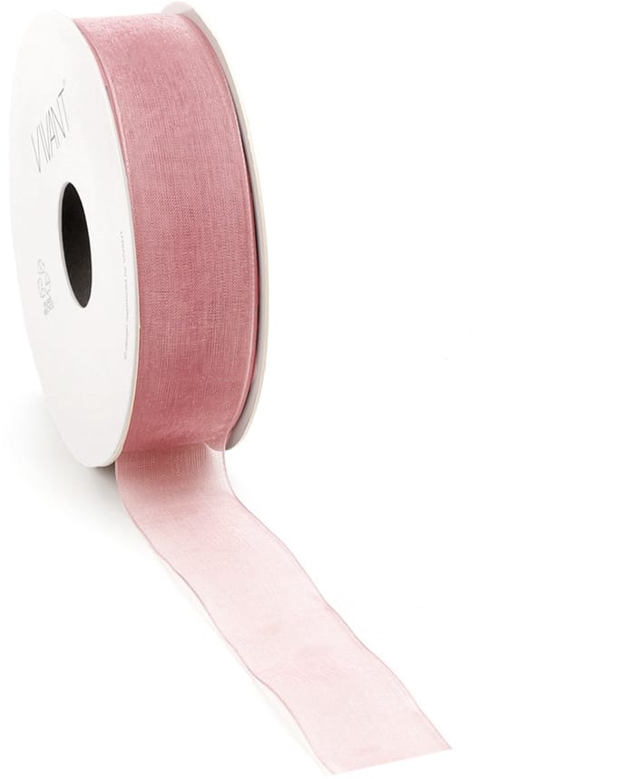 Organza Lint 25mm 50m Oud Roze