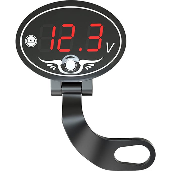 12V motorfiets voltmeter multifunctionele waterdichte timer met LED digitaal displaypaneel zwart