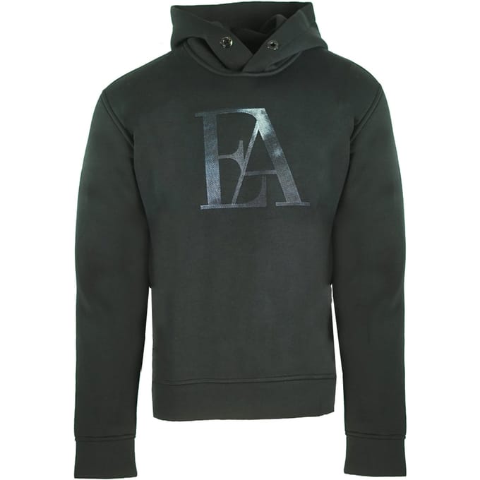 Emporio Armani zwarte hoodie met groot adelaarslogo