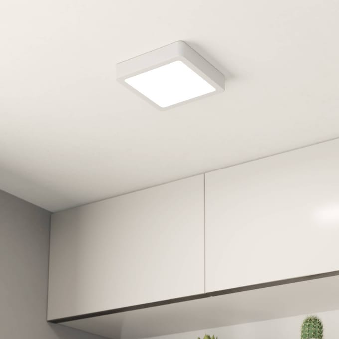 EGLO LED plafondlamp Fueva 5 IP44 3000K wit 16x16cm