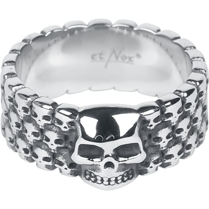 etNox hard and heavy Ring - 1000 Skulls - zilverkleurig