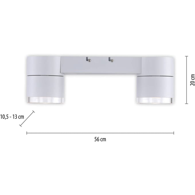 LED plafondlamp PURE Nola, 2-lamps, wit