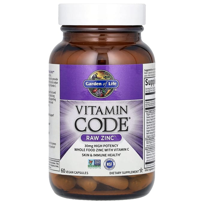 Vitamin Code RAW Zink – 30 mg Zink + Vitamine C (60 capsules)