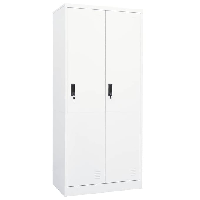 vidaXL - Kledingkast - 80x50x180 - cm - staal - wit