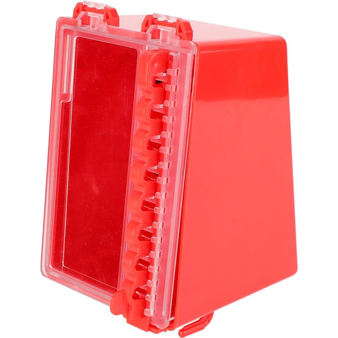 Boîte à clés murale 8 positions de trous Cadenas suspendus Clés Boîte à combinaison avec panneau transparent red