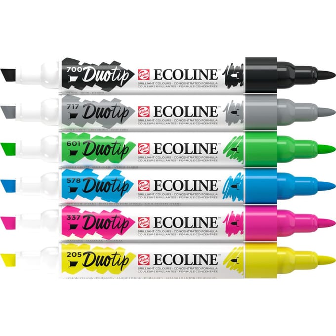 Stiften - TALENS - Ecoline - Basisset - 6 kleuren - Dubbele punt