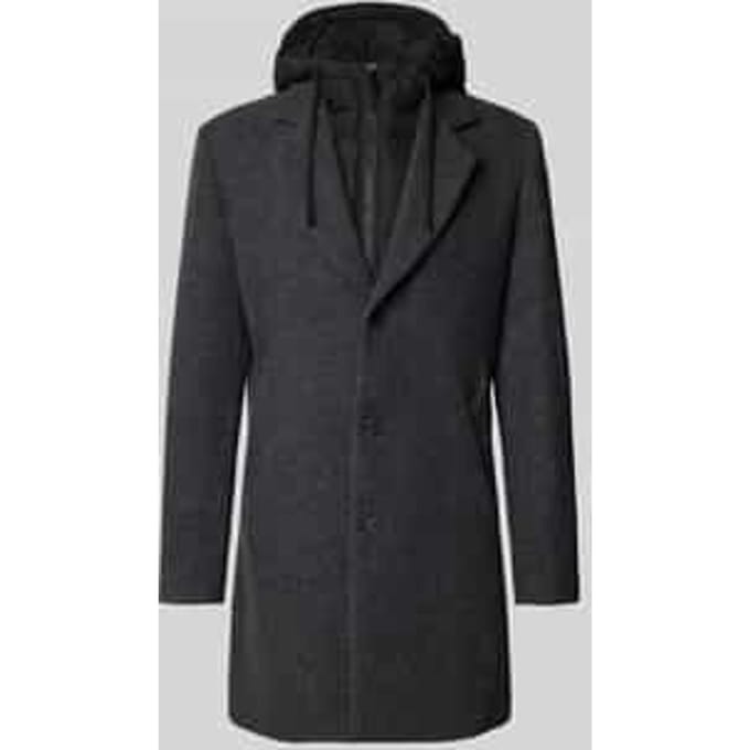 Regular fit lange jas in dubbele-laagjeslook met wol