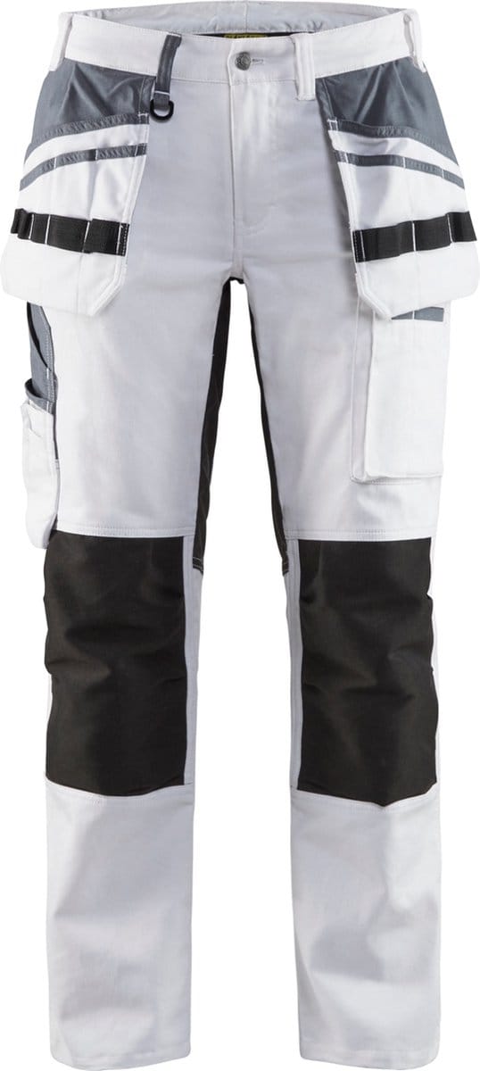 Blaklader Dames Schildersbroek met stretch 7910-1000 - Wit/zwart - C32