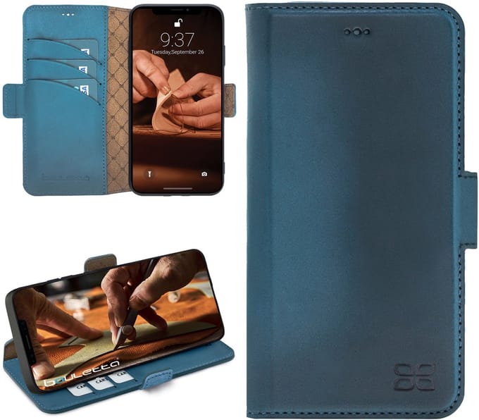 Pulledro geschikt voor iPhone 17 BookCase - Echt Leer - RFID - Midnight Blue