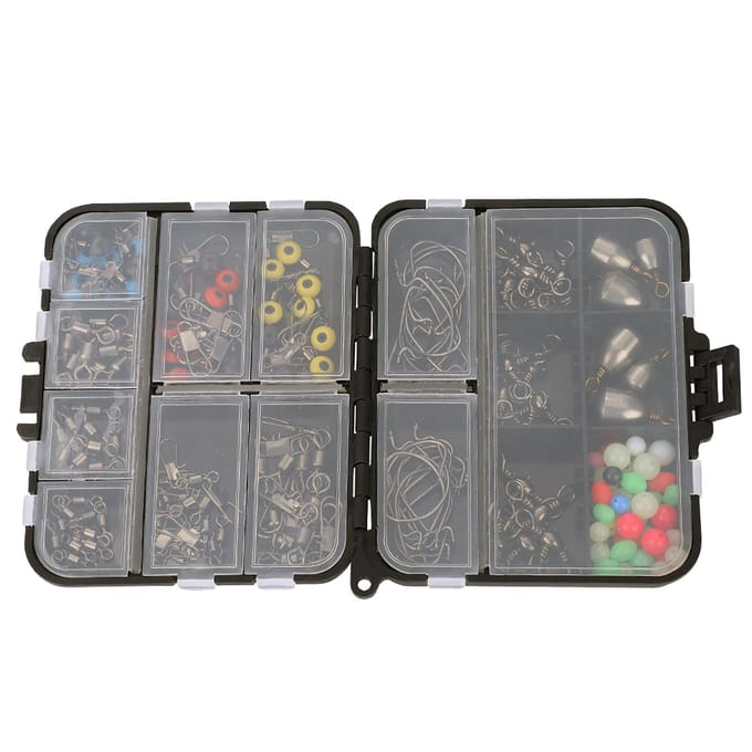 160 stuks Visaccessoires Kit Jig Haken Wartel Kraal met Tackle Box Kit gray