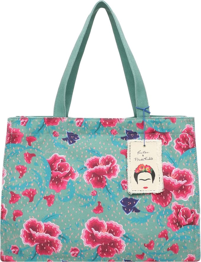 Fritzi aus Preußen Schoudertas Easy 01 Canvas Shopper Flower Green Groene
